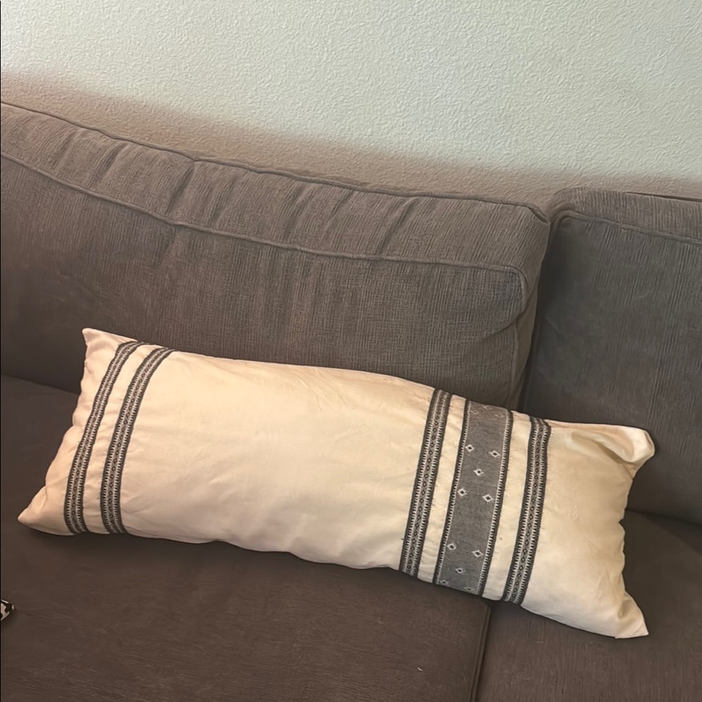 Rejuvenation Elegant Cream and Gray Accent Pillow